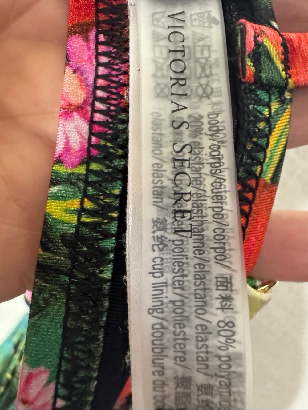 Victoria's Secret Tropical  Bombshell Floral Underwire Bikini Green Multi 36C/M - Picture 6 of 16